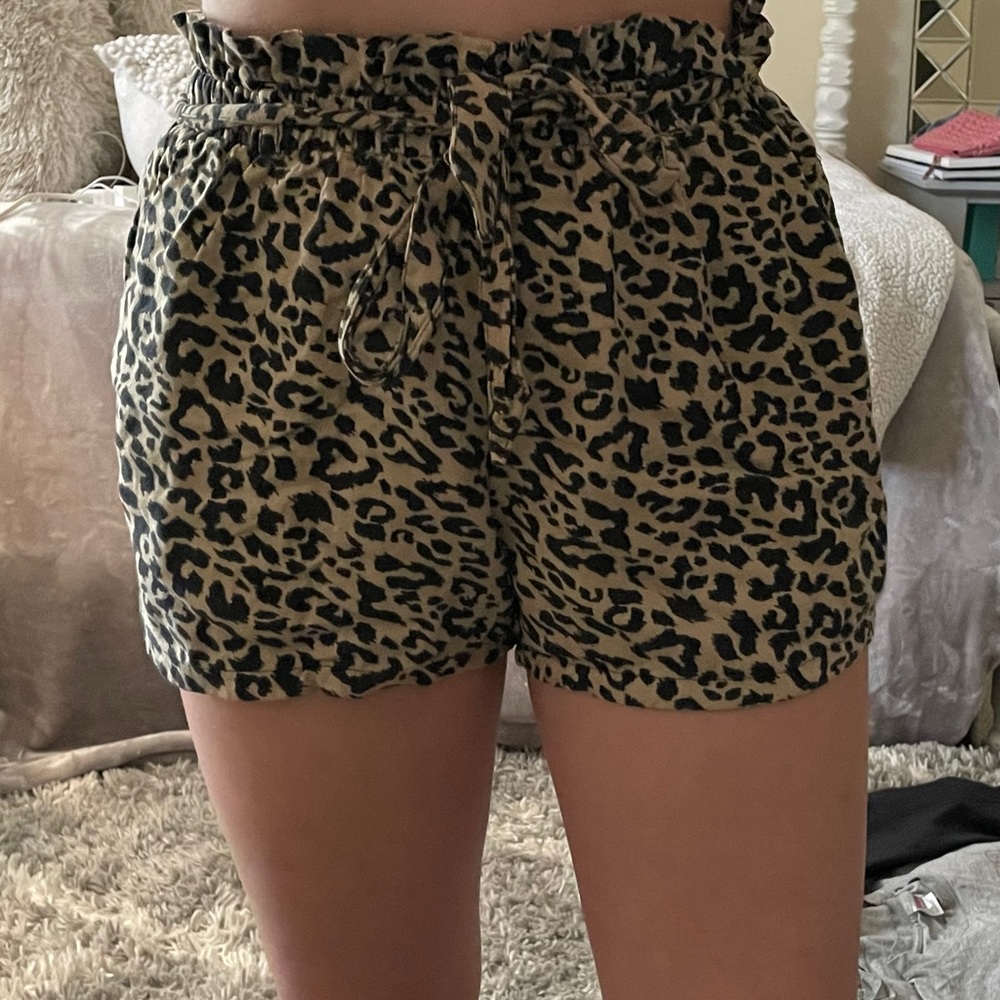 Cheetah paper bag shorts